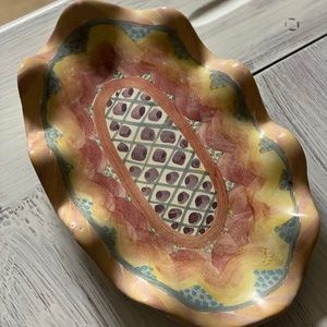 Mackenzie Childs hand painted dish